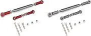 2Pcs Adjustable Steering Linkage Servo Link Pull Rod Turnbuckle for MN D90 MN-90-45 1/12 RC Car Crawler,Grey & Red