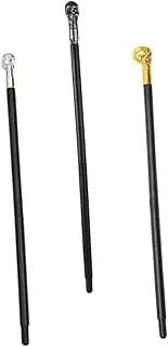 3pcs Skull Staff Cane Skull Walking Cane Cosplay Supplies Dress up Halloween Prince Costume Props Halloween Costume Prop Wands Cosplay Supplies Role Play Wand Plastic