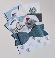Winter stuffed pocket kit, junk journal, cards, planners, tag