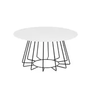 Modern Furniture CYRUS Glass Coffee Table 80cm - White & Black