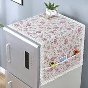 Multi-Functional Fridge Dust Cover Washing Machine Top Cover Single-Door Refrigerator Dust Proof Cover with Side Storage Pockets(Size:70x170cm,Color:C)