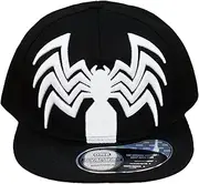 [Concept One] Marvel Venom Baseball Cap, Spider Symbiote Logo Cotton Adjustable Adult Snapback Hat with Flat Brim, Black, One Size, Black, One Size