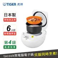 在飛比找ETMall東森購物網優惠-日本製TIGER虎牌 6人份微電腦炊飯電子鍋(JBV-S10