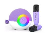 Colorful Karaoke Mini Machine-Portable Bluetooth Speaker+2 Microphone Set NIB