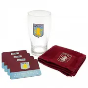 Aston Villa FC Mini Bar Set (Pack of 6) Claret Red/Clear/Blue One Size