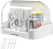 Baby Bottle Storage, Large Baby Bottle Organizer with Cover ＆ Removable Drain Tray, Dustproof Portable Baby Bottle Drying Rack for Kitchen Cabinet Bottle Drying Rack Bottle Rack Dryer Baby Bottle