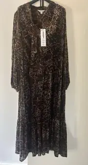 Anna Scholz Croc Devore Bronze Frock BNWT STUNNING With Neck Tie