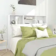 Wooden Headboard Bed Storage Shelf Rack Head Bedhead White Double Size 140cm