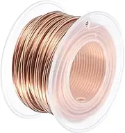uxcell Soft Copper Wire (14 Gauge, 32.8 FT), 99.9% Pure Bare Copper Wire 1.6mm Solid Craft Wire for DIY Crafting Gardening Decoration (10Meter)