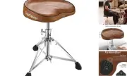 Drum Throne Height Adjustable Padded Seat Drum Stool, with Double Braced Brown