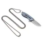 Camping Knife Damascus Steel Blade Titanium Alloy Handle Folding Pocket Knife