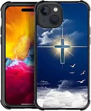 TAMEFOX Compatible with iPhone 15 Case,Jesus Christian Faith Pattern iPhone 15 Cases Four Corners with Bumper Shockproof Anti-Slip Anti Drop Protective Case Apple iPhone 15 6.1 in