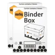 2pc Marbig 48cm Binder/Document Archive Storage Filing Box Office Organiser