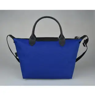 【LONGCHAMP】LONGCHAMP LE PLIAGE ENERGY壓印LOGO再生尼龍短把拉鍊斜背包(小/鈷藍)