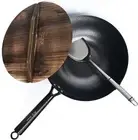 Carbon Steel Wok Electric, Induction and Gas Stoves (Lid, Spatula and User Guide