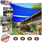 Heavy Duty 14'x18' Blue Rectangle Sun Shade Sail - Perfect for Patios & Yards