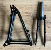 Genuine TITANIUM Brompton 2024 Rear Triangle + Fork Black SuperLight Worldwide