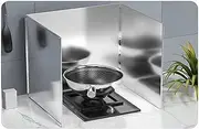 Oil Baffle，3 Sided Stainless Steel Splashback Guard Plate Grease Splatter Screen Folding Anti Splatter Shield Guard for Kitchen Cooking Frying(Size:404040CM) (Size : 45 * 45 * 45CM)