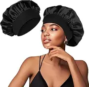 EYMOE Silk Hair Bonnet Sleeping Bonnet Hair Wrap Wide Elastic Band Satin Cap for Women Men Elastic Soft Cap Headwear