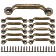 10Pcs Mini Decorative Handles, 3.5" Vintage Pull Jewelry Drawer Box, Bronze