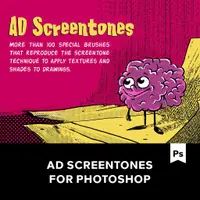 在飛比找蝦皮購物優惠-100款復古效果PS筆刷 AD Screentones Fo