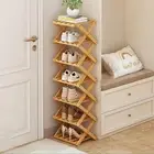 Shoe Rack, Bamboo Foldable Shoes Organizer Free Standing Shelf for Entryway, ...