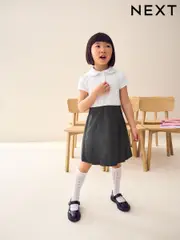 Grey 2-In-1 Short Sleeve School Pinafore Dress (3-14yrs) (489230) | $18 - $24