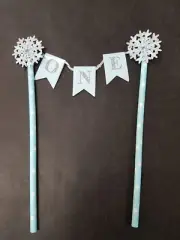 ONE Blue Silver Cake Topper Sweetilicious