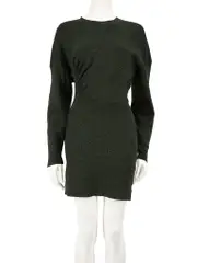 Green Melange Knit Mini Dress