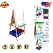 Versatile Children’s Art Easel with Chalkboard, Paper Roll & Storage Solution