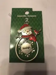 Christmas Tree Ornament Snowman “Adalyn ” Vintage Rare Ships N 24h