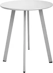 Meluvici Outdoor Side Table, Weather Resistant Patio Small Side Table Outdoor Indoor Round Metal Steel Small Side Table, Waterproof End Table for Garden Balcony Yard, White