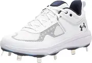 [Under Armour] Women's Glyde MT Softball Shoe, White (104)/White, 12