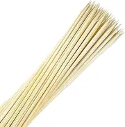 Bamboo Sticks (50 Pcs), 16" Long Wooden Skewers for Grilling, 5mm Heavy Duty Kebab Skewers for Smore Hot Dog Barbecue Thick Sticks for Campfire Grilling Camping Bonfire