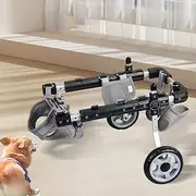 PP-Kic Assisted Disabled Dog Training Mobility Aid, Protective Chest Pet Rehabilitation Mobile Cart, Adjustable Hind Leg Walking Wheelchair, Front/Hind Leg Dog Wheelchair,S