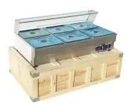 110V 6-Pan Buffet Server Food Warmer Food Grade Steel Countertop Steam Table New