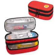 CURMIO Double Layer EpiPen Carrying Case, Portable Medicine Supplies Bag for ...