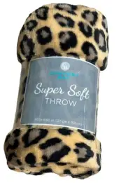 Leopard Print Super Soft & Plush Throw Blanket 50” x 60”