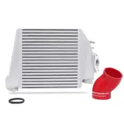 Mishimoto Top-Mount Intercooler Silver Cooler Red Hoses