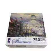 NEW Ceaco 750 PC Puzzle SHIMMER Thomas Kinkade "Flags Over The Capital" 2009