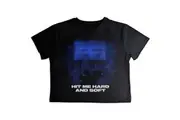 Billie Eilish Womens/Ladies Hit Me Hard And Soft Lines Crop Top (Black/Blue) - UTRO12629