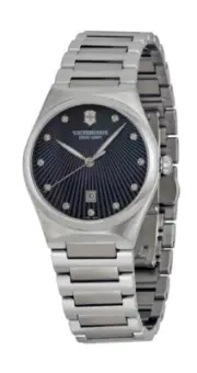 Victorinox Swiss Army Victoria Steel Womens Watch Black Mother-of-Pearl 241536