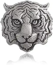 [Kprusoian] Rhinestone Tiger Head Brooch Pins for Men Women Suit Pin,Retro Elegant Gold Silver Crystal Animal Lapel Pin,Charm Tiger Coat Collar Brooch Fashion Jewelry Accessories
