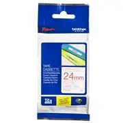 Brother TZe-252 Red on White Laminated Labelling Tape - 24mm x 8M