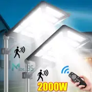 Commercial 99000000LM Solar Powered Street Light Motion Sensor Parking Road Lamp