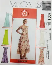 McCalls 4001 Misses Empire Waist Dresses Sewing Pattern Six Styles Sizes 8-14