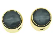 2x Gold Tele Telecaster Black Pearl Top Guitar Dome Knobs Set Screw Bass Knob
