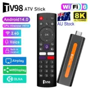 2024 Smart TV Stick Android 14 2.4G Wifi BT5 8k W/ Voice/Infrared Remote Control
