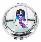 Round Compact Mirror with Art Deco Lady Design - 6cm Diameter - AU Seller
