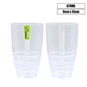 6PK 670ML Plastic Tumbler Drinking Cup Party Reusable Coffee Tea Drinkware Tall